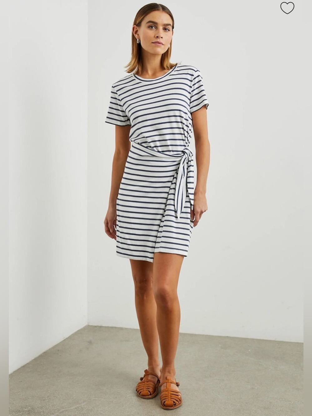 RAILS cotton striped wrap tie waist coastal lightweight beach dress L